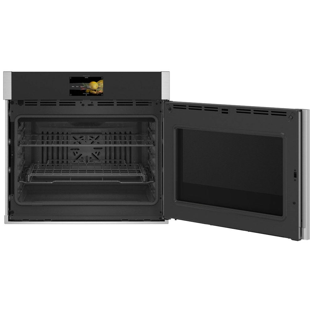 GE Profile PTS700RSNSS Single Wall Oven, 30 inch Exterior Width, True Convection, Self Clean, 5 cu. ft. Capacity, Temperature Probe, Wifi Enabled, Air Fry, Stainless Steel colour Right Hinge; Air Fry, True European Convection