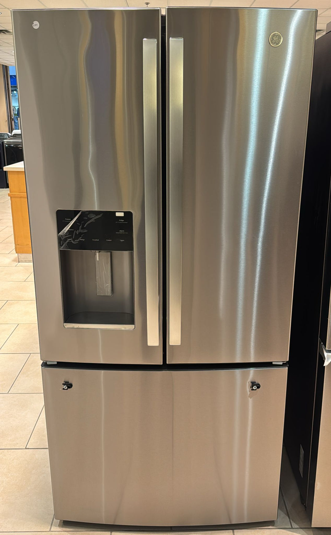 GE Profile 33" 24.8 Cu. Ft. French Door Refrigerator with Water & Ice Dispenser (PFE24HYRPKFS) - Stainless