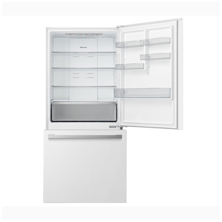 Hisense RB17A2CWE Bottom Freezer Refrigerator, 31 inch Width, Counter Depth, ENERGY STAR Certified, 17 cu. ft. Capacity, White colour PureFlat Design