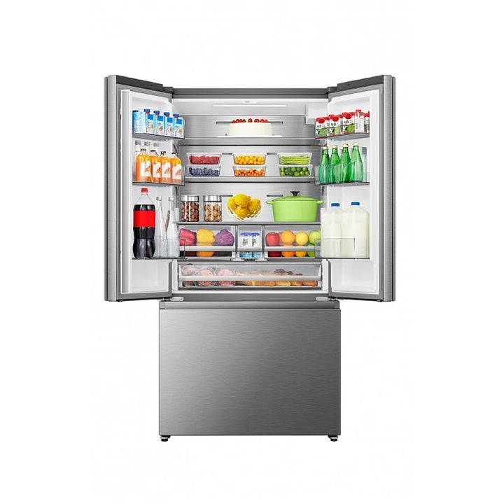 Hisense RF225C3CSEI French Door Refrigerator, 22.4 cu. ft. Capacity, Counter Depth, Water Dispenser (Exterior), Ice Dispenser (Freezer Located), ENERGY STAR Certified, Stainless Steel colour Category: French Door Refrigerators