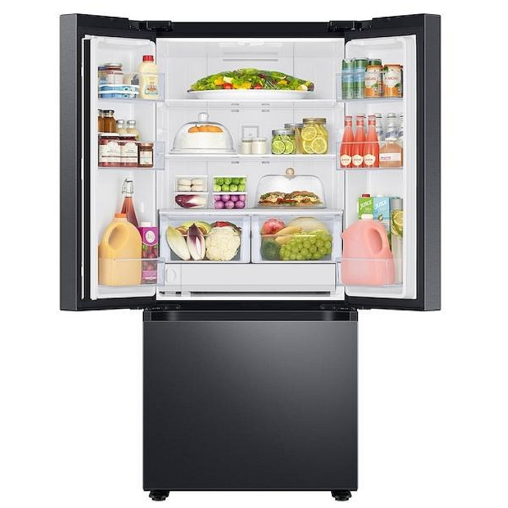 Samsung RF22A4111SG French 3-Door Refrigerator, 30 inch Width, 22 cu. ft. Capacity, Wi-Fi, Black Stainless Steel