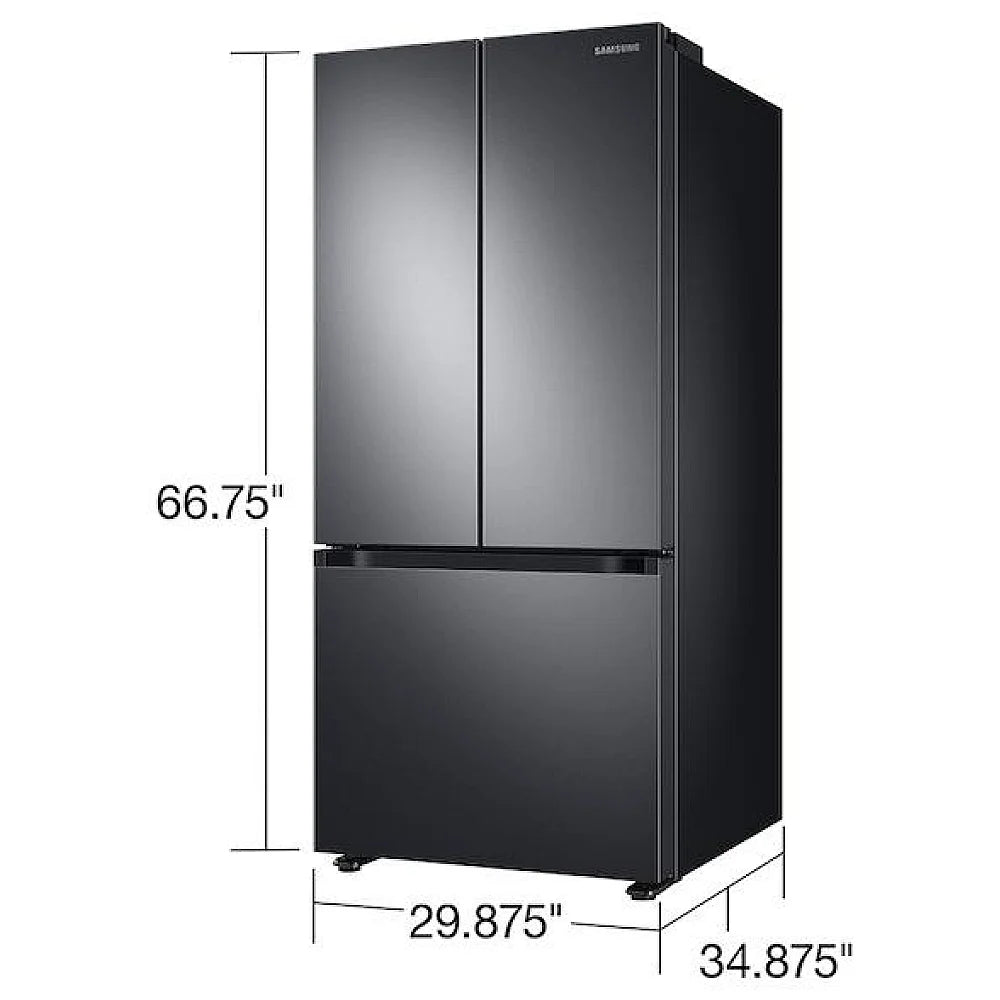 Samsung RF22A4111SG French 3-Door Refrigerator, 30 inch Width, 22 cu. ft. Capacity, Wi-Fi, Black Stainless Steel