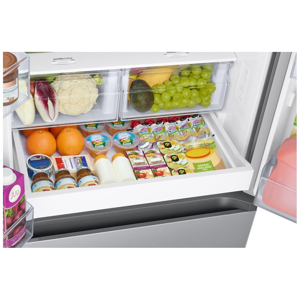 Samsung RF22A4111SR - RF22A4111SR/AA French Door Refrigerator, 30 inch Width, 21.8 cu. ft. Capacity, Ice Dispenser (Freezer Located), ENERGY STAR Certified, Stainless Steel colour Digital Inverter Compressor