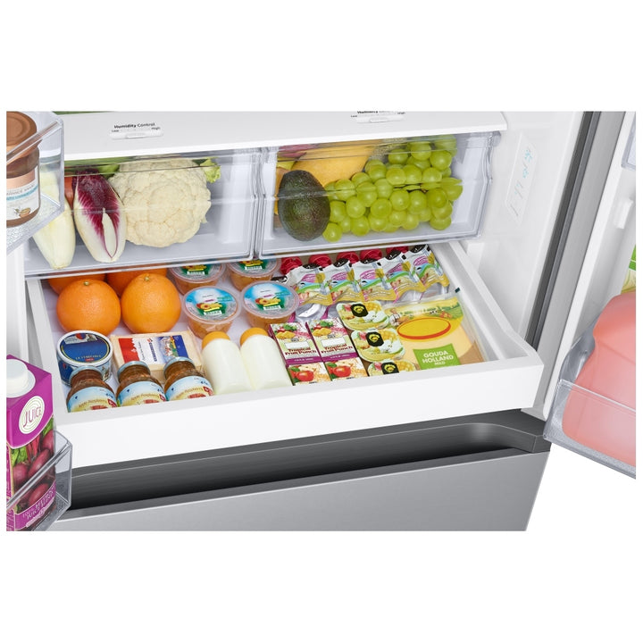 Samsung RF22A4111SR - RF22A4111SR/AA French Door Refrigerator, 30 inch Width, 21.8 cu. ft. Capacity, Ice Dispenser (Freezer Located), ENERGY STAR Certified, Stainless Steel colour Digital Inverter Compressor