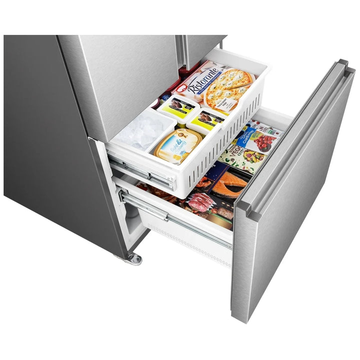 Hisense RF22A3FSE French Door Refrigerator, 22.1 cu. ft. Capacity, Ice Dispenser (Freezer Located), ENERGY STAR Certified, Stainless Steel colour