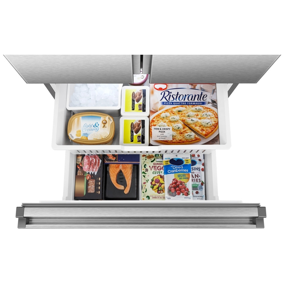 Hisense RF22B3FSE French Door Refrigerator, 22.1 cu. ft. Capacity, Ice Dispenser (Freezer Located), ENERGY STAR Certified, Stainless Steel colour