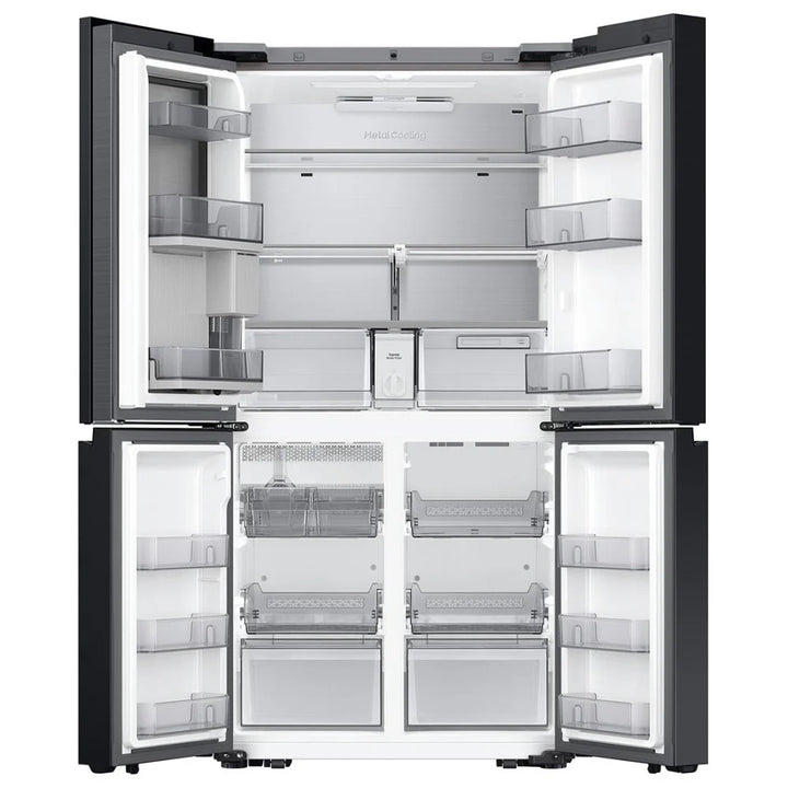Samsung Bespoke RF23DB9900QDAC French Door Refrigerator, 36 inch Width, 22.5 cu. ft. Capacity, Counter Depth, Custom Panel Ready, Water Dispenser (Interior), Ice Dispenser, Stainless Steel colour AI Family Hub+, Beverage Center