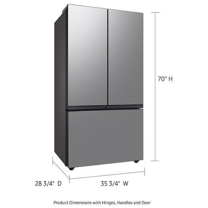 Samsung BESPOKE 36" 23.9 Cu. Ft. Counter Depth 3-Door French Door Refrigerator (RF24BB6200QLAA) - Stainless Steel