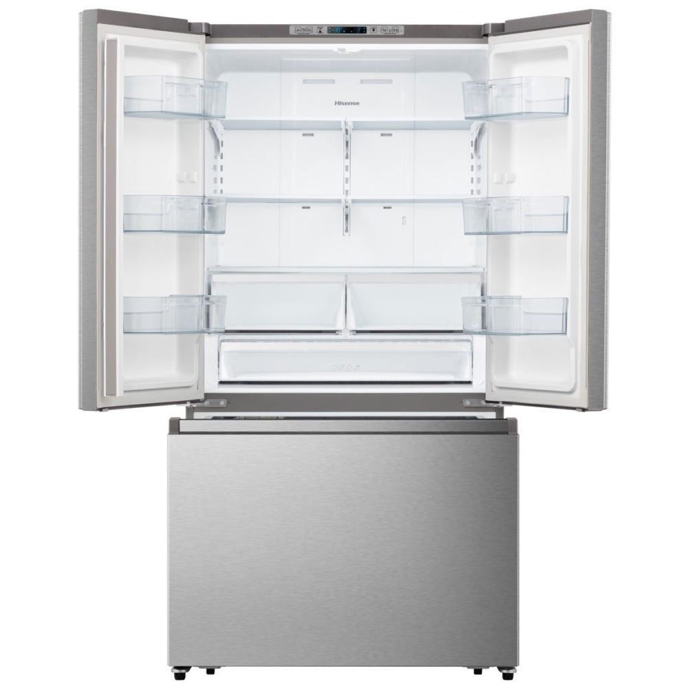 Hisense RF27A3FSE French Door Refrigerator, 36 inch Width, 26.6 cu. ft. Capacity, Titanium colour Premium Flat Design Category: French Door Refrigerators