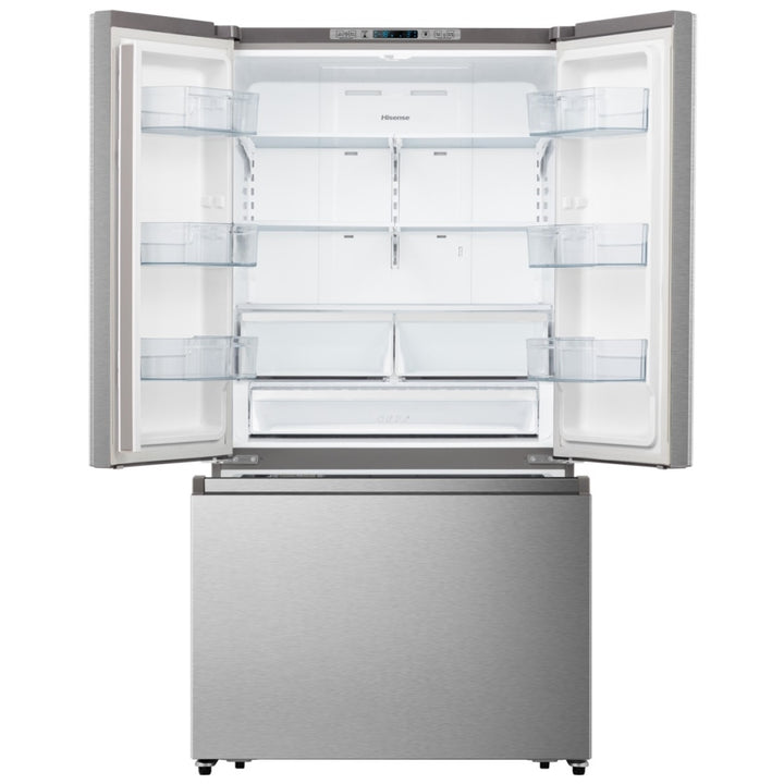 Hisense RF27A3FSE French Door Refrigerator, 36 inch Width, 26.6 cu. ft. Capacity, Titanium colour Premium Flat Design Category: French Door Refrigerators
