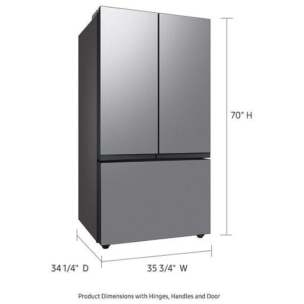 Samsung Bespoke RF30BB6200QLAA French Door Refrigerator, 36 inch Width, 30.1 cu. ft. Capacity, Water Dispenser (Interior), Ice Dispenser
