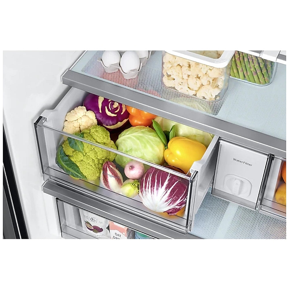 Samsung Bespoke RF30BB6200QLAA French Door Refrigerator, 36 inch Width, 30.1 cu. ft. Capacity, Water Dispenser (Interior), Ice Dispenser