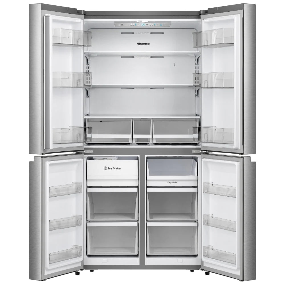 Hisense RQ22N6ASD French Door Refrigerator, 36 inch Width, Counter Depth, 21.5 cu. ft. Capacity, Stainless Steel Look colour Pure Flat Design