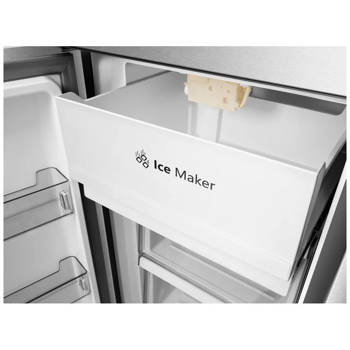 Hisense RQ22N6ASD French Door Refrigerator, 36 inch Width, Counter Depth, 21.5 cu. ft. Capacity, Stainless Steel Look colour Pure Flat Design