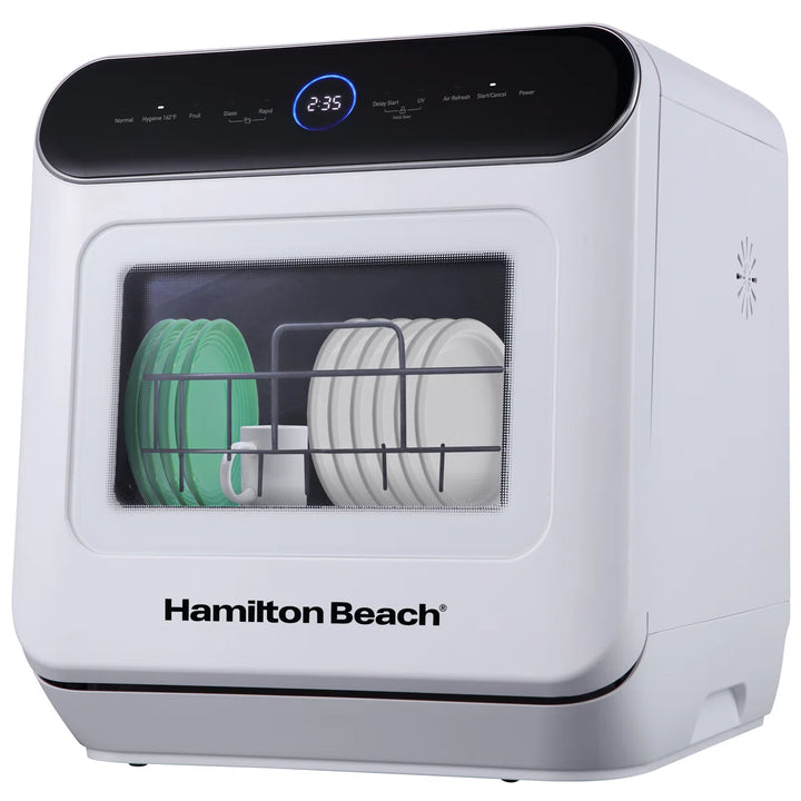 RDW3216 Portable Countertop Dishwasher No Hookup Unit with 6-Liter Water Bank for Tabletop, Apartment, or RV, Compact Dishwashing and Drying Machine