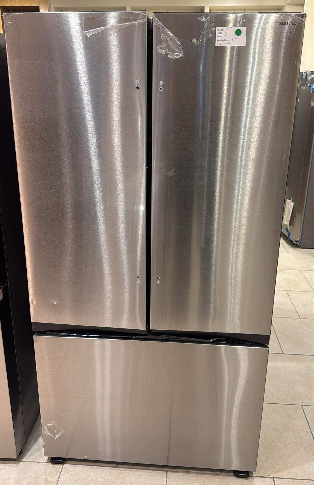 Samsung RF27CG5100SRAA Counter Depth French Door Refrigerator, 36 inch Width, 27 cu. ft. Capacity, Counter Depth, Ice Dispenser (Freezer Located), ENERGY STAR Certified, Stainless Steel colour