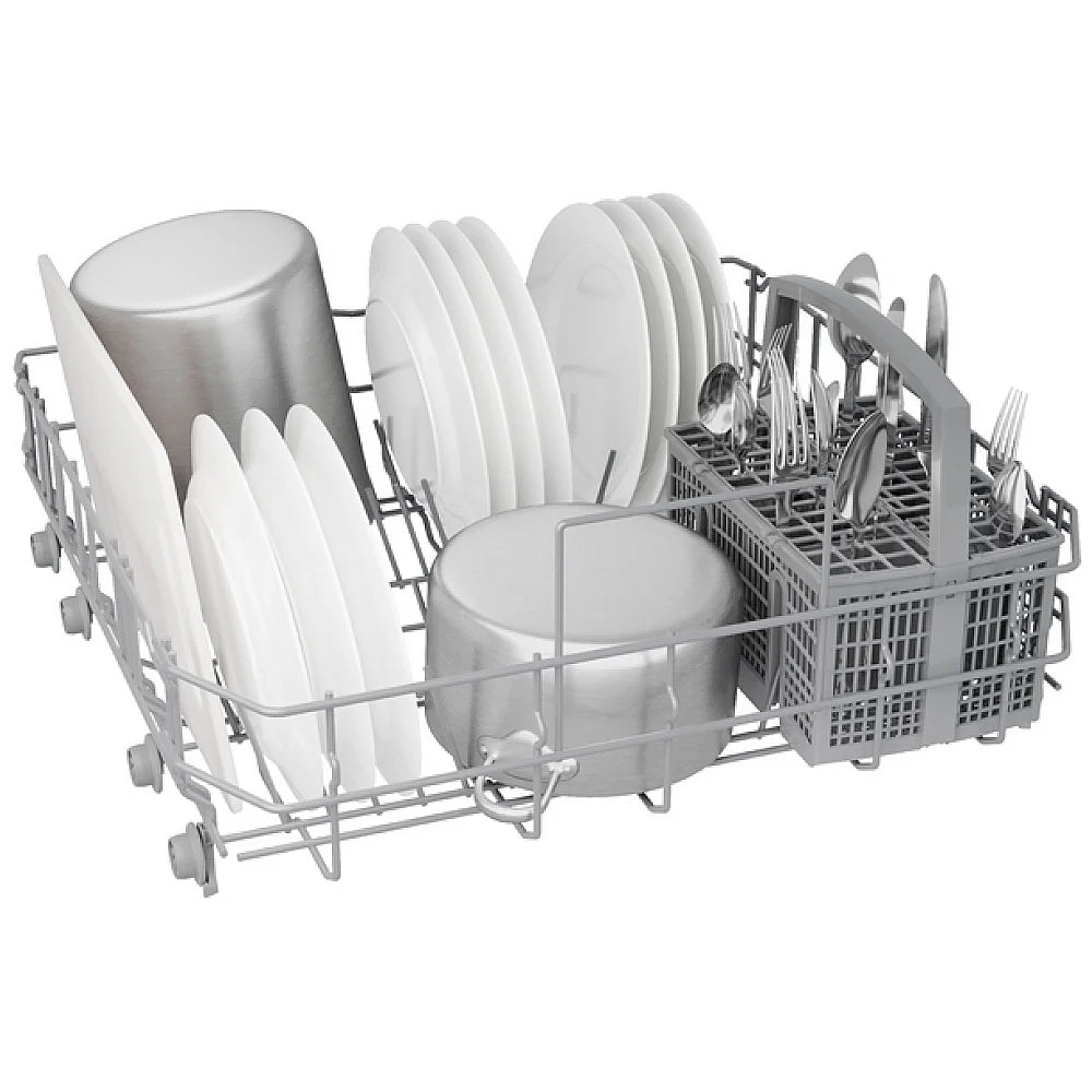 Bosch 100 Series SHE2ADF5N Dishwasher, 24 inch Exterior Width, 52 dB Decibel Level, Full Console, Stainless Interior, 5 Wash Cycles, 12 Capacity (Place Settings), 2 Loading Racks, Wifi Enabled, Stainless Steel colour