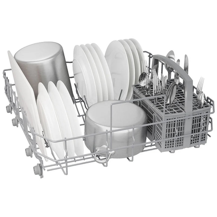 Bosch 100 Series SHE2ADF5N Dishwasher, 24 inch Exterior Width, 52 dB Decibel Level, Full Console, Stainless Interior, 5 Wash Cycles, 12 Capacity (Place Settings), 2 Loading Racks, Wifi Enabled, Stainless Steel colour