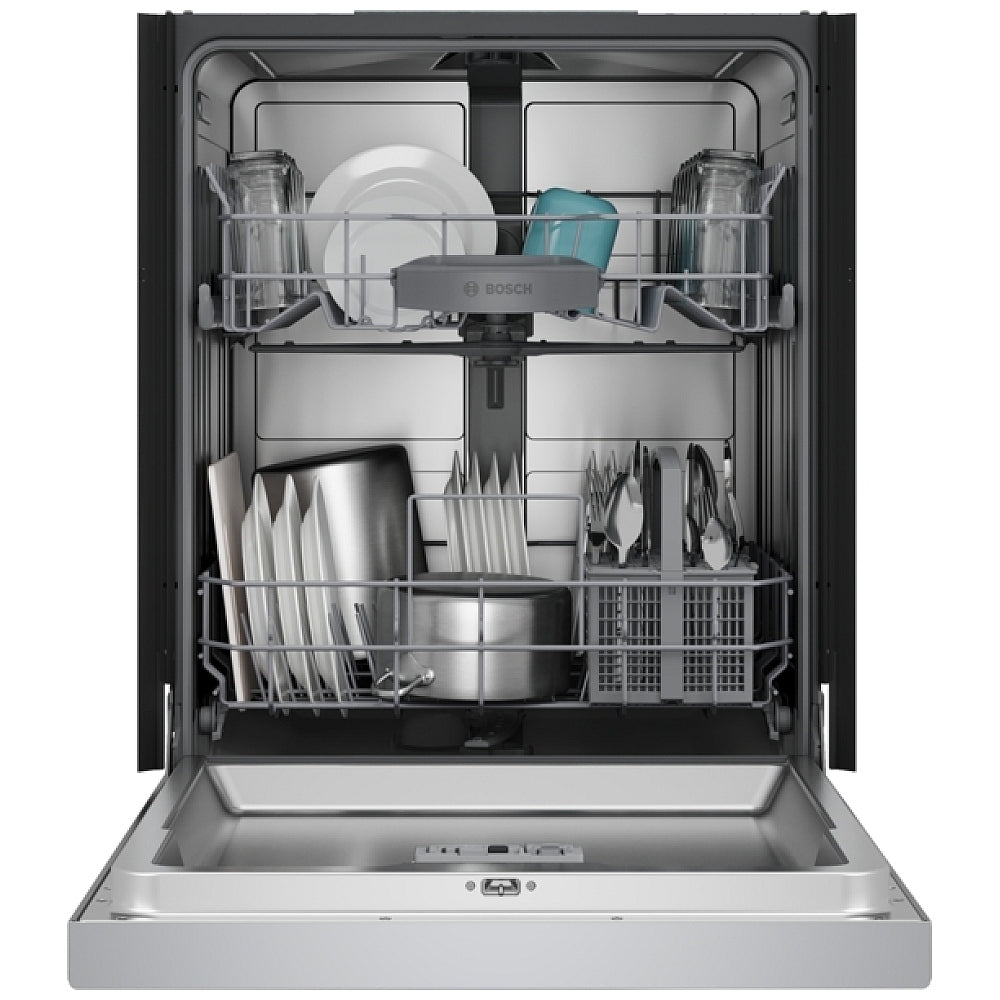 Bosch 100 Series SHE2ADF5N Dishwasher, 24 inch Exterior Width, 52 dB Decibel Level, Full Console, Stainless Interior, 5 Wash Cycles, 12 Capacity (Place Settings), 2 Loading Racks, Wifi Enabled, Stainless Steel colour