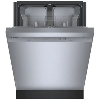 Bosch 100 Series SHE41CM5N Dishwasher, 24 inch Exterior Width, 48 dB Decibel Level, Full Console, Stainless Interior, 8 Wash Cycles, 12 Capacity (Place Settings), 2 Loading Racks, Wifi Enabled, Stainless Steel colour