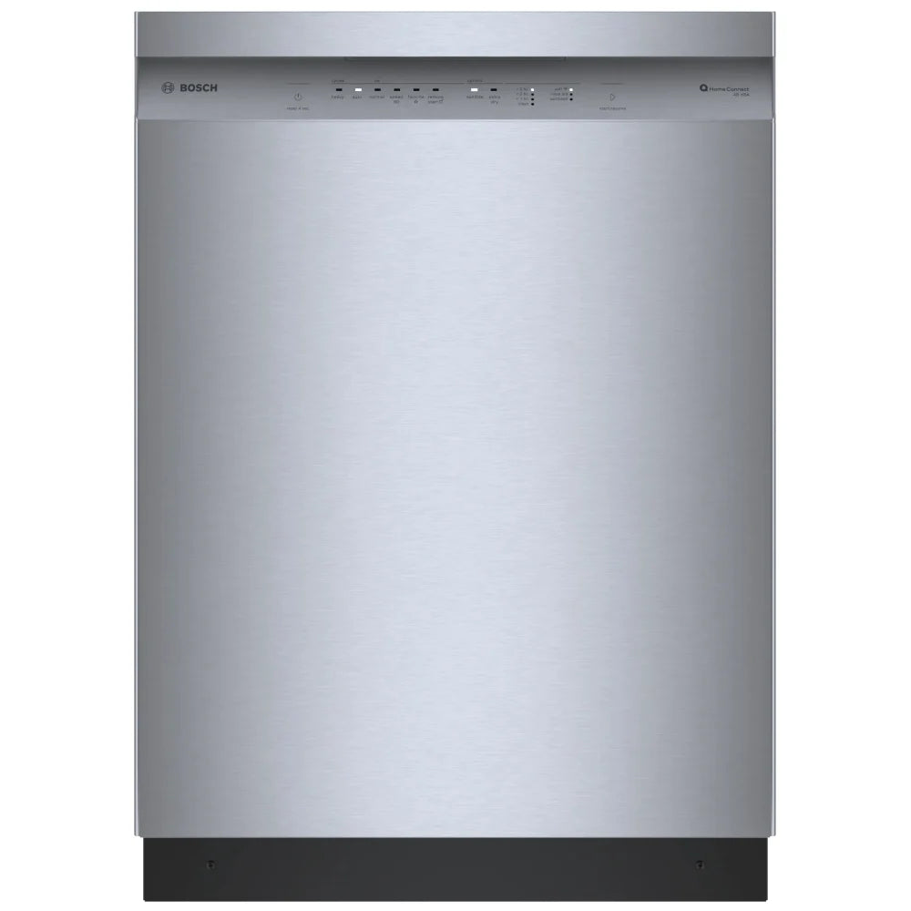 Bosch 100 Series SHE41CM5N Dishwasher, 24 inch Exterior Width, 48 dB Decibel Level, Full Console, Stainless Interior, 8 Wash Cycles, 12 Capacity (Place Settings), 2 Loading Racks, Wifi Enabled, Stainless Steel colour