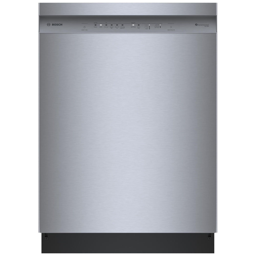 Bosch 100 Series SHE4AEH5N Dishwasher, 24 inch Exterior Width, 48 dB Decibel Level, Full Console, Stainless Interior, 8 Wash Cycles, 14 Capacity (Place Settings), 2 Loading Racks, Wifi Enabled, Stainless Steel colour