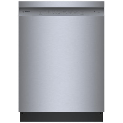 Bosch 100 Series SHE4AEM5N Dishwasher, 24 inch Exterior Width, 48 dB Decibel Level, Full Console, Stainless Interior, 8 Wash Cycles, 14 Capacity (Place Settings), 2 Loading Racks, Wifi Enabled, Stainless Steel colour
