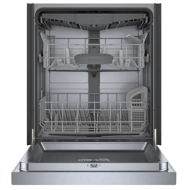 Bosch 100 Series SHE5AE75N Dishwasher, 24 inch Exterior Width, 46 dB Decibel Level, Full Console, Stainless Interior, 8 Wash Cycles, 15 Capacity (Place Settings), 3 Loading Racks, Wifi Enabled, Stainless Steel colour