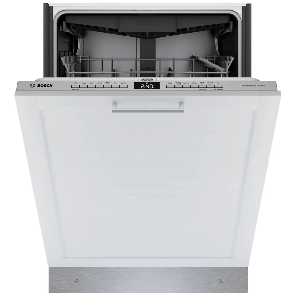 Bosch 300 Series SHV53D73UC Dishwasher, 24 inch Exterior Width, 46 dB Decibel Level, Fully Integrated, Stainless Interior, Custom Panel Ready, 6 Wash Cycles, 15 Capacity (Place Settings), 3 Loading Racks, Wifi Enabled