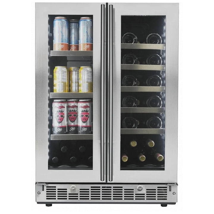 Silhouette SPRBC047D1SS Compact Wine Cooler Under Counter Wine Refrigeration, 24 inch Width, 21 Wine Bottle Capacity, Stainless Steel colour Pro-Vection Cooling, Pro-Glide Shelving, Dual Zone