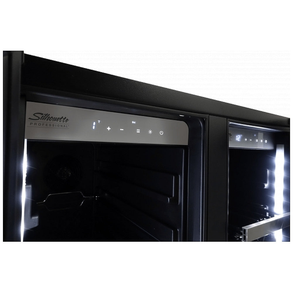 Silhouette SPRBC047D1SS Compact Wine Cooler Under Counter Wine Refrigeration, 24 inch Width, 21 Wine Bottle Capacity, Stainless Steel colour Pro-Vection Cooling, Pro-Glide Shelving, Dual Zone