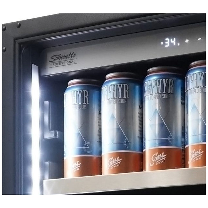 Silhouette SPRBC047D1SS Compact Wine Cooler Under Counter Wine Refrigeration, 24 inch Width, 21 Wine Bottle Capacity, Stainless Steel colour Pro-Vection Cooling, Pro-Glide Shelving, Dual Zone