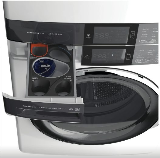 Electrolux ELTE760CAW 27" Washer & Dryer Set, 27" Exterior Width, 1300 RPM, LuxCare® Wash System, White