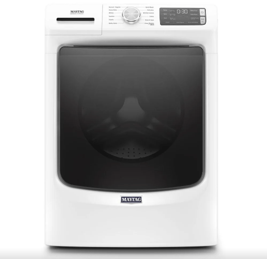 Maytag MHW6630HW Front Load Washer, 27 inch Width, ENERGY STAR Certified, 5.5 cu. ft. Capacity, Steam Clean, 12 Wash Cycles, 4 Temperature Settings, Stackable, 1200 RPM Washer Spin Speed, Water Heater, White colour