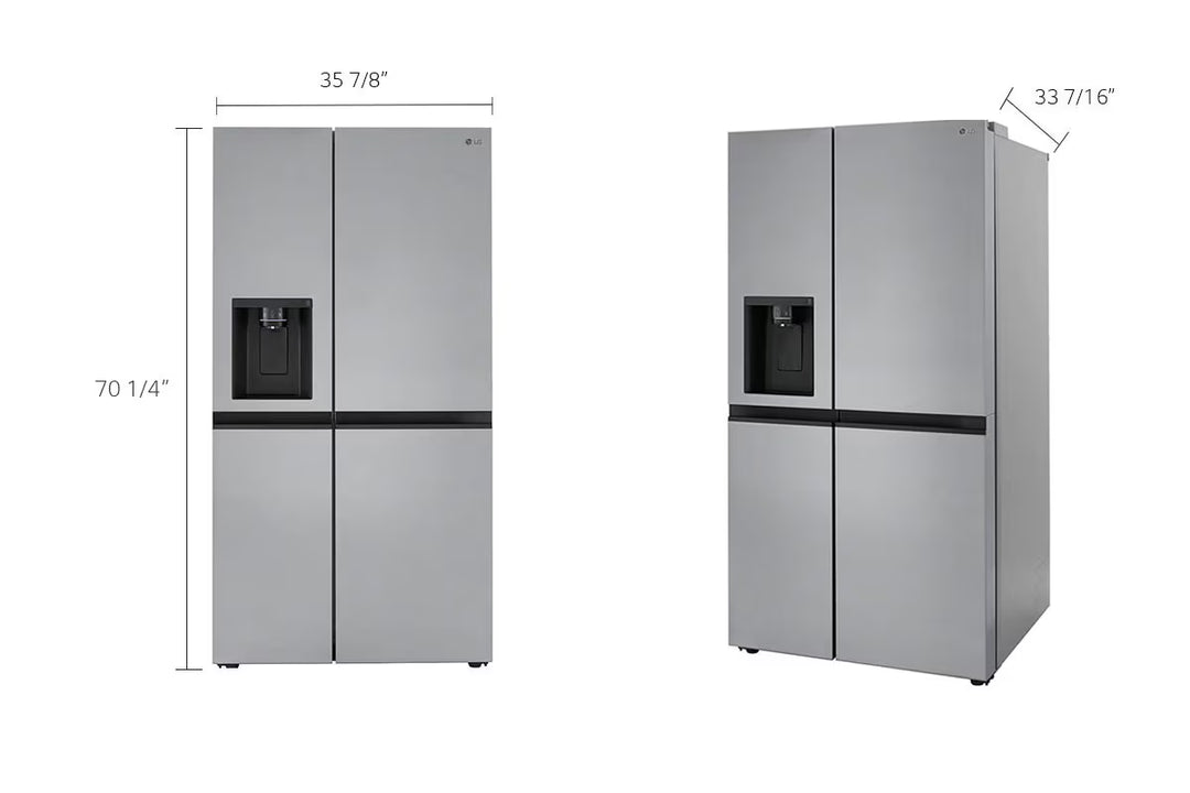 36" 27 cu.ft. Standard-Depth Side by Side Refrigerator | Ice & Water Dispenser | LRSXS2706S
