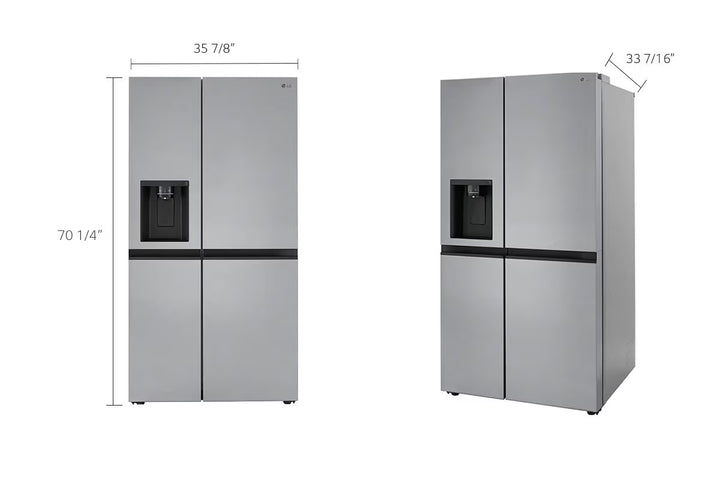 36" 27 cu.ft. Standard-Depth Side by Side Refrigerator | Ice & Water Dispenser | LRSXS2706S