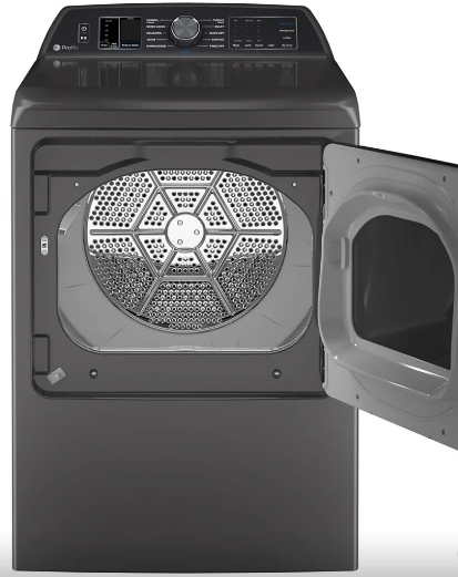 GE Profile PTD70EBMTDG Dryer, 26 31/32" Width, Electric Dryer, 7.4 cu. ft. cu. ft., Steam Clean, 11 Dry Cycles, 5 Temperature Settings, Steel Drum, Wifi Enabled, Diamond Grey colour