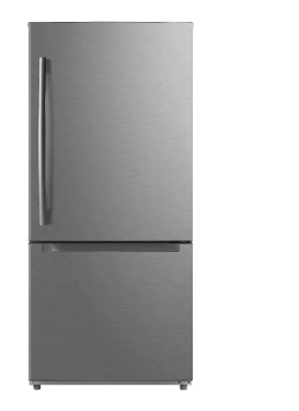 GE GDE25EYKFS Bottom Mount Refrigerator, 33" Width, ENERGY STAR Certified, 24.8 cu. ft. Capacity, Fingerprint Resistant Stainless Steel colour Glass Shelves, APF technology