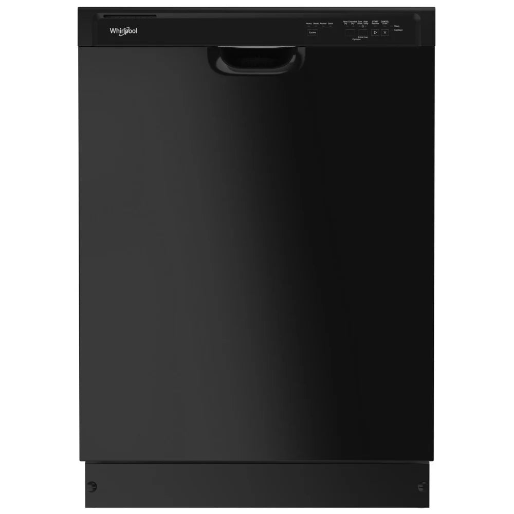 Whirlpool WDF341PAPB Dishwasher, 24 inch Exterior Width, 57 dB Decibel Level, Full Console, Plastic Interior, 4 Wash Cycles, 12 Capacity (Place Settings), 2 Loading Racks, Black colour