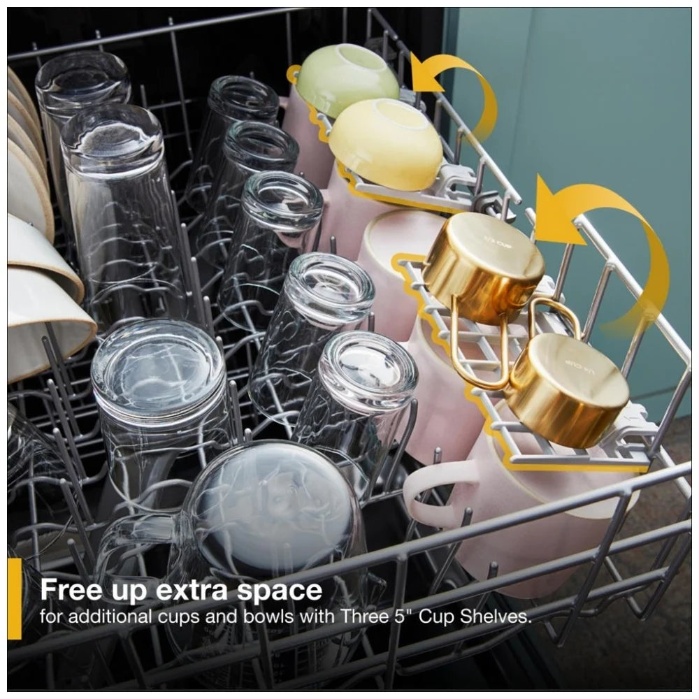 Whirlpool WDT540HAMZ Dishwasher, 24 inch Exterior Width, 55 dB Decibel Level, Fully Integrated, Plastic Interior, 5 Wash Cycles, 12 Capacity (Place Settings), 2 Loading Racks, Stainless Steel colour