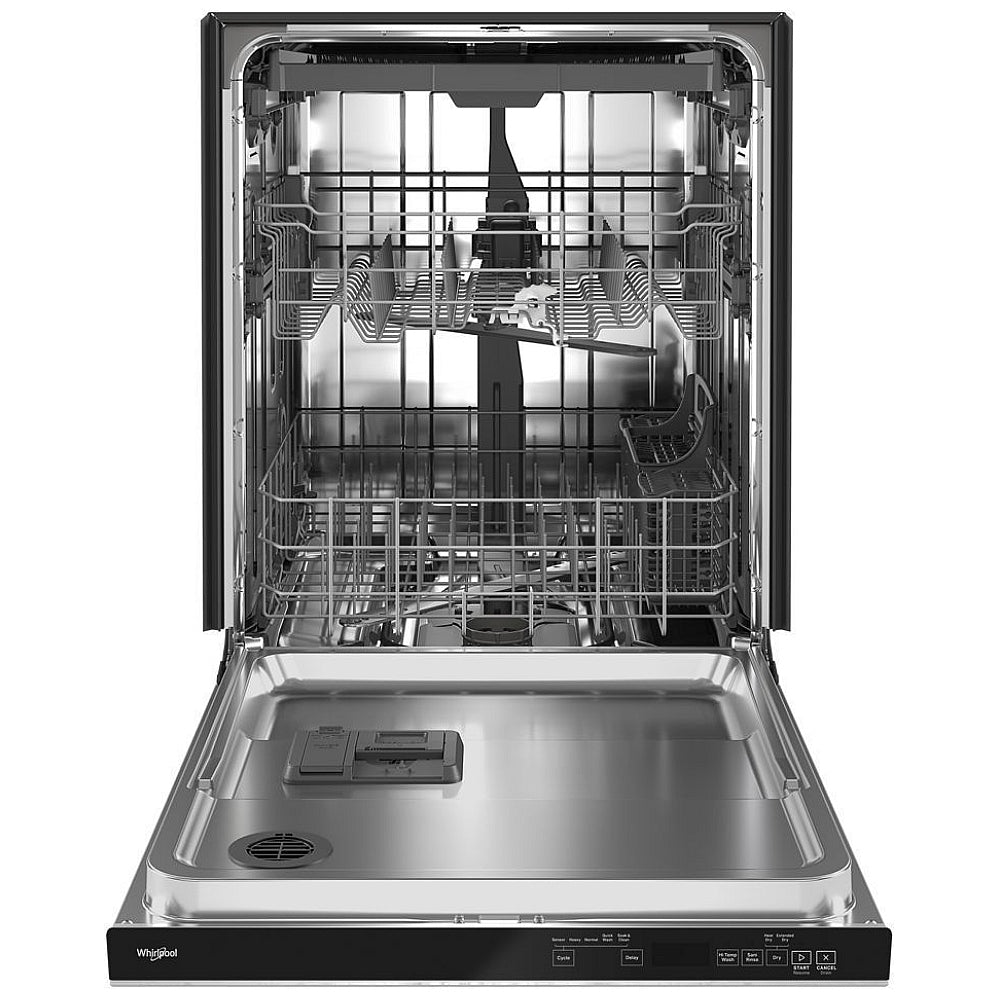 Whirlpool WDTA50SAKV Dishwasher, 24 inch Exterior Width, 47 dB Decibel Level, Fully Integrated, Stainless Interior, 5 Wash Cycles, 13 Capacity (Place Settings), 3 Loading Racks, Black Stainless Steel colour