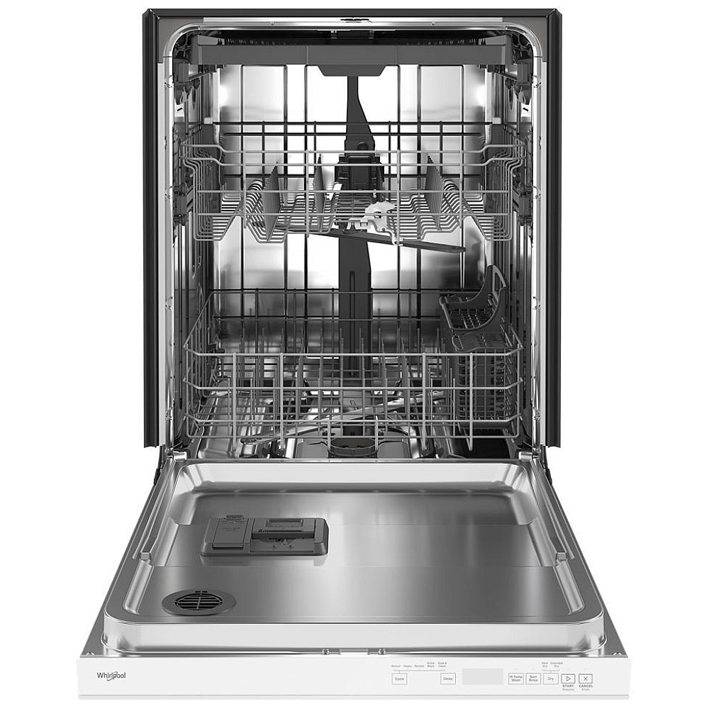 Whirlpool WDTA50SAKW Dishwasher, 24 inch Exterior Width, 47 dB Decibel Level, Fully Integrated, Stainless Interior, 5 Wash Cycles, 13 Capacity (Place Settings), 3 Loading Racks, White colour