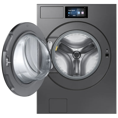 Samsung Bespoke WF90F53ADSA5 Front Load Washer, 27 inch Width, 6.1 cu. ft. Washer Capacity, 1,200 RPM Washer Spin Speed, 25 Wash Cycles, 5 Temperature Settings, Water Heater, Steam Clean, ENERGY STAR Certified, Wifi Enabled, Dark Steel colour