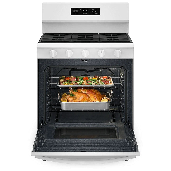 Whirlpool® 6.0 Cu. Ft. Gas Double Oven Range with Center Oval Burner WGG745S0FS10
