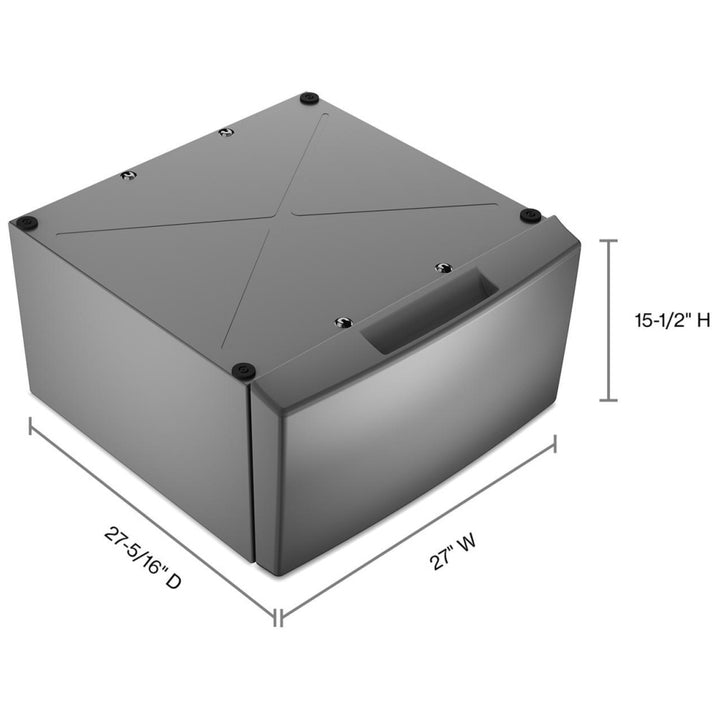 Whirlpool WFP2715RR Pedestal, Silver colour 15.5" Pedestal for Front Load Washer and Dryer with Storage for YWED6720RR