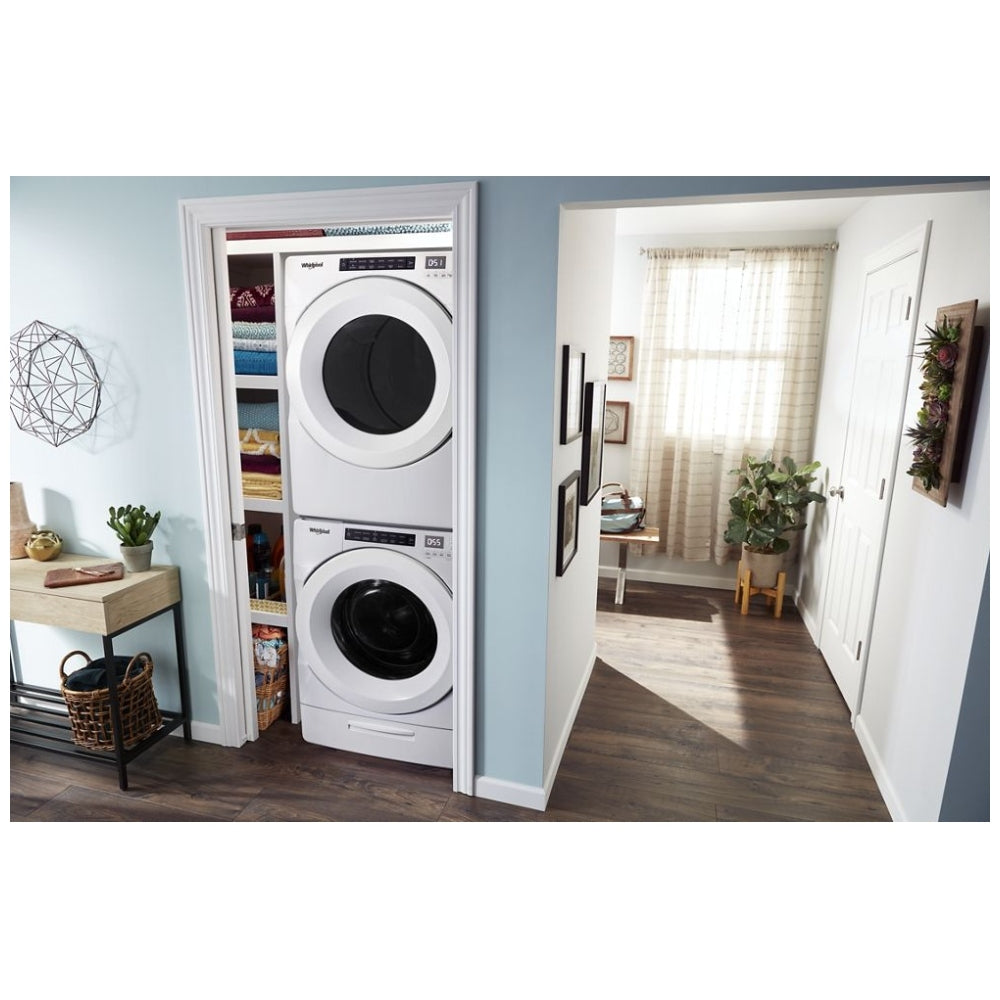 Whirlpool WFW5620HW Front Load Washer, 27 inch Width, ENERGY STAR Certified, 5.2 cu. ft. Capacity, Steam Clean, 37 Wash Cycles, 5 Temperature Settings, Stackable, 1200 RPM Washer Spin Speed, Water Heater & White Color