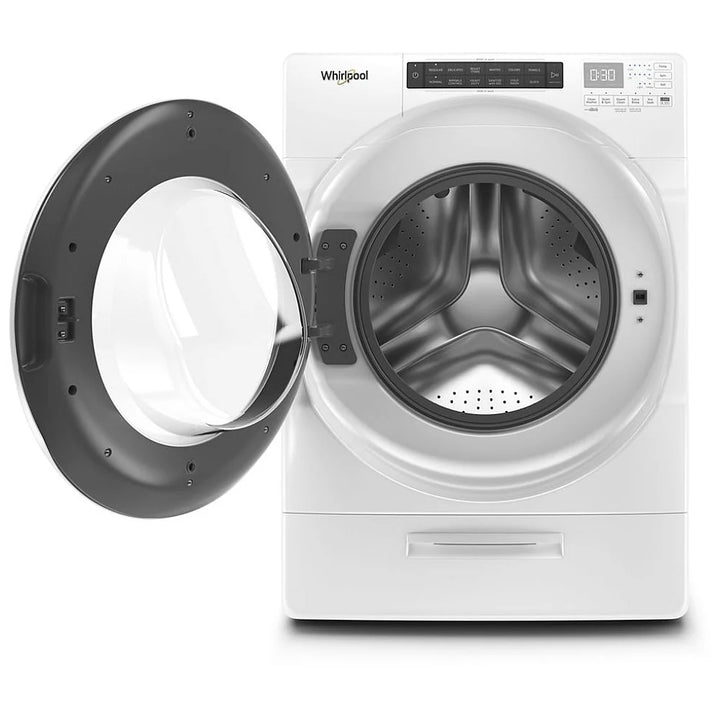 Whirlpool WFW5620HW Front Load Washer, 27 inch Width, ENERGY STAR Certified, 5.2 cu. ft. Capacity, Steam Clean, 37 Wash Cycles, 5 Temperature Settings, Stackable, 1200 RPM Washer Spin Speed, Water Heater & White Color