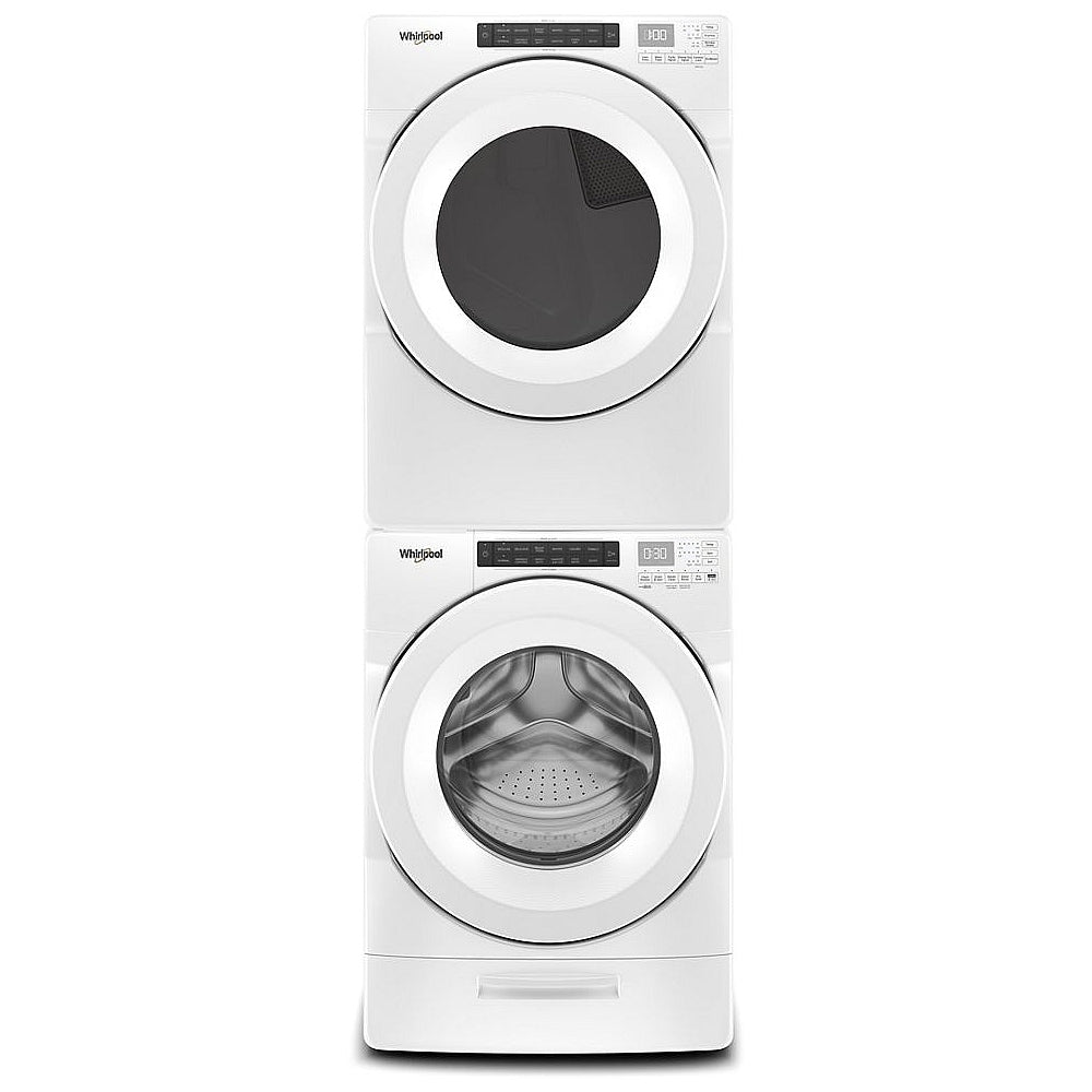 Whirlpool WFW5620HW Front Load Washer, 27 inch Width, ENERGY STAR Certified, 5.2 cu. ft. Capacity, Steam Clean, 37 Wash Cycles, 5 Temperature Settings, Stackable, 1200 RPM Washer Spin Speed, Water Heater & White Color