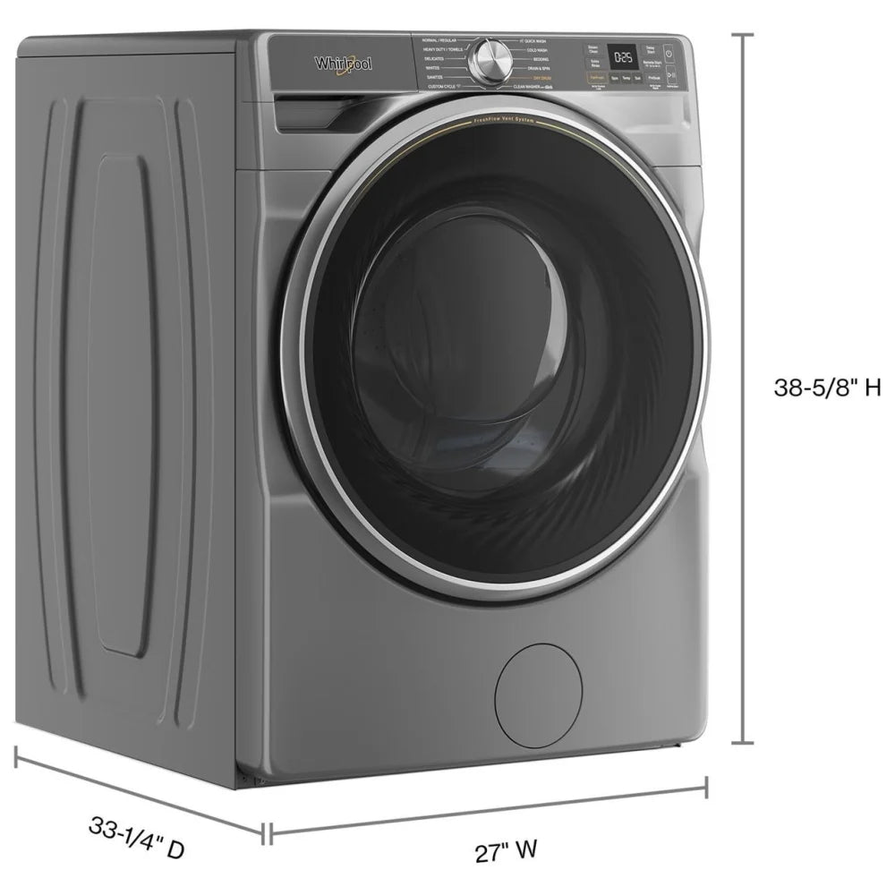 Whirlpool WFW6720RR Front Load Washer, 27 inch Width, 5.8 cu. ft. Washer Capacity, 1,160 RPM Washer Spin Speed, 12 Wash Cycles, 5 Temperature Settings, Water Heater, Steam Clean, ENERGY STAR Certified, Wifi Enabled, Other colour