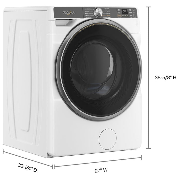Whirlpool WFW6720RW Front Load Washer, 27 inch Width, 5.8 cu. ft. Washer Capacity, 1,160 RPM Washer Spin Speed, 12 Wash Cycles, 5 Temperature Settings, Water Heater, Steam Clean, ENERGY STAR Certified, Wifi Enabled, White colour